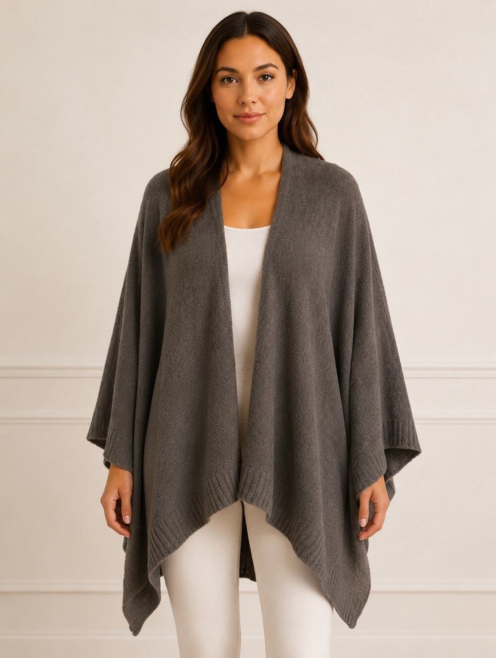Barefoot Dreams CozyChic Lite Weekend Wrap Open Front Effortless Brown One Size